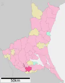 Poziția localității Ryugasaki