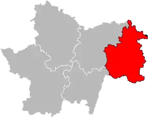 Arondismentul Louhans în cadrul departamentului Saône-et-Loire