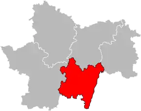 Arondismentul Mâcon în cadrul departamentului Saône-et-Loire