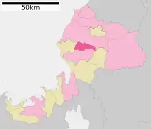 Poziția localității Sabae