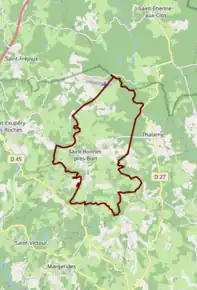 Poziția localității Saint-Bonnet-près-Bort