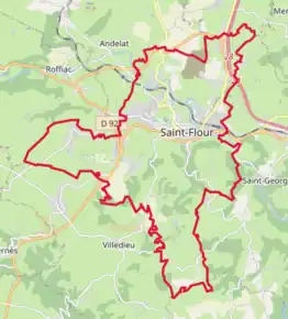 Poziția localității Saint-Flour