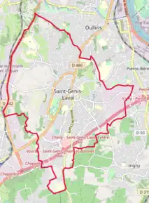 Poziția localității Saint-Genis-Laval