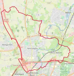 Poziția localității Saint-Grégoire