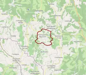 Poziția localității Saint-Julien-Maumont