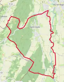 Poziția localității Saint-Lézer