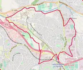 Poziția localității Saint-Priest-en-Jarez