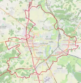 Poziția localității Saintes