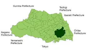 Poziția localității Saitama