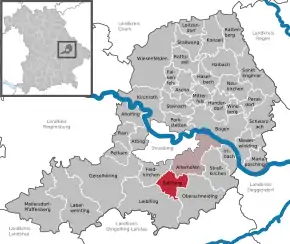Poziția  Salching pe harta districtului Straubing-Bogen