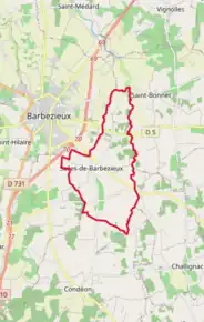 Poziția localității Salles-de-Barbezieux