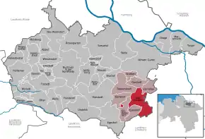 Poziția  Salzhausen pe harta districtului Harburg