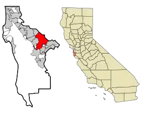 Poziția localității Redwood City