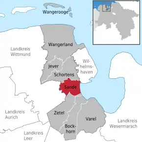 Poziția localității Sande