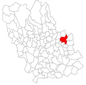 Amplasarea în cadrul județului