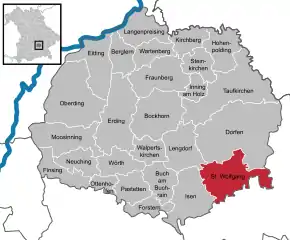 Poziția  Sankt Wolfgang pe harta districtului Erding