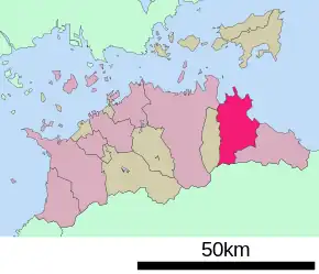 Poziția localității Sanuki