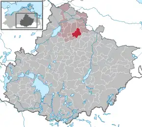 Poziția  Sarow pe harta districtului Mecklenburgische Seenplatte