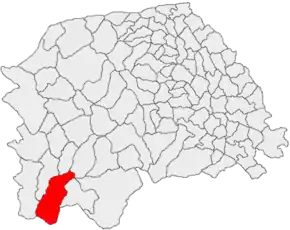 Amplasarea în cadrul județului