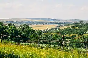 Buciumeni (prim-plan) și Cioropcani (mai departe)