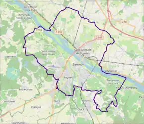 Poziția localității Saumur