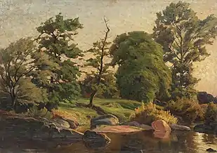 Asfințit pe malul râului