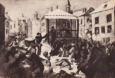 Ostașii lui Mihai Viteazul izgonind pe turci la Giurgiu