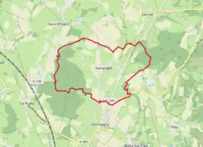 Poziția localității Savianges