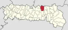 Amplasarea în cadrul județului