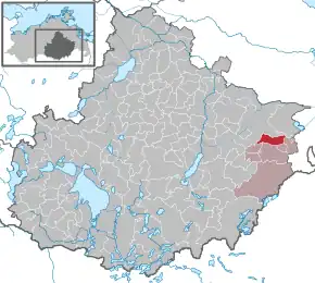 Poziția  Schönbeck pe harta districtului Mecklenburgische Seenplatte