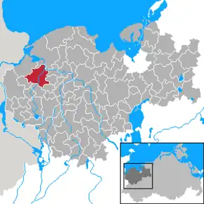 Poziția orașului Schönberg pe harta districtului Nordwestmecklenburg