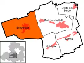 Poziția localității Schafstädt