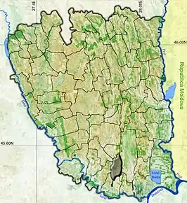 Amplasarea în cadrul județului
Poziția în cadrul României