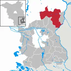 Poziția  Schenkendöbern pe harta districtului Spree-Neiße