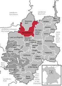 Poziția  Schnaittach pe harta districtului Nürnberger Land