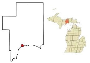 Poziția localității Manistique, Michigan