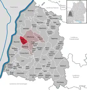 Poziția  Schutterwald pe harta districtului Ortenaukreis