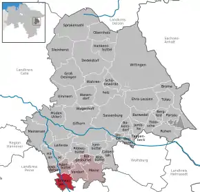 Poziția  Schwülper pe harta districtului Gifhorn