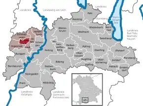 Poziția  Schwabbruck pe harta districtului Weilheim-Schongau