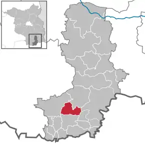 Poziția orașului Schwarzheide pe harta districtului Oberspreewald-Lausitz