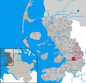 Poziția  Schwesing pe harta districtului Nordfriesland