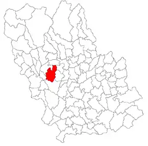 Amplasarea în cadrul județului