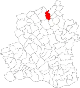 Amplasarea în cadrul județului