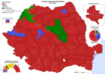 Apartenența politică a senatorilor din fiecare circumscripție