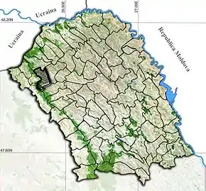 Amplasarea în cadrul județului