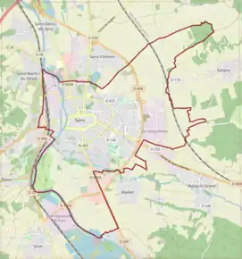 Poziția localității Sens