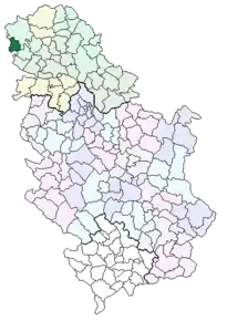 Localizarea comunei Apatin în Serbia