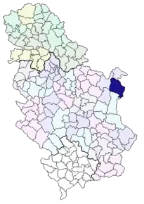 Localizarea comunei Negotin în Serbia