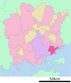 Poziția localității Setouchi, Okayama