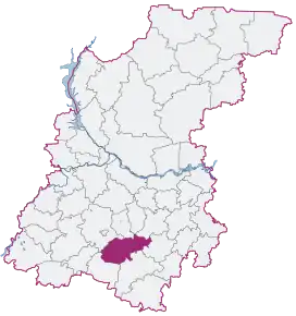 Locația raionului Șatki în Regiunea Nijni Novgorod